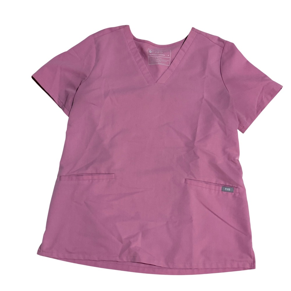 FIGS "Chalk Pink" Lmtd Ed Casma V-Neck Scrub Top sz M Nurse Workwear Feminine